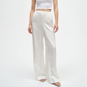 Brand new Enza Costa satin wide leg pants in cloud